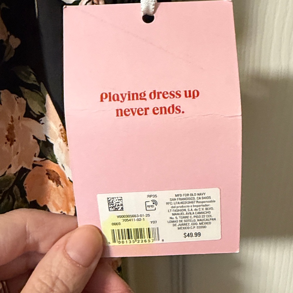 NWT Women’s Old Navy The Occasion Fit & Flare Taffetta Mini Dress L peach floral - Picture 5 of 6